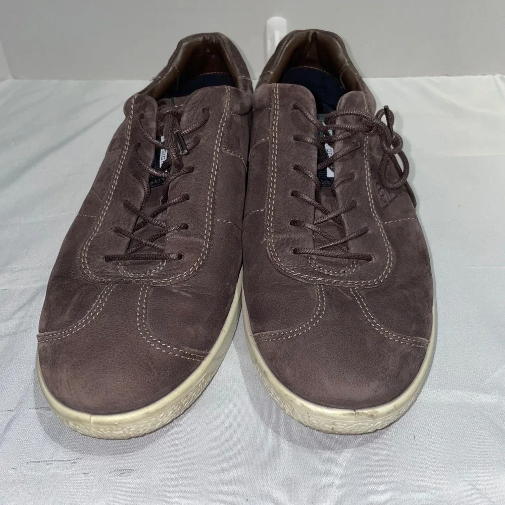 ECCO‎ Soft 7 Mens Brown Nubuck Leather Sneakers Low Top Shoes Size 43 9.5-10